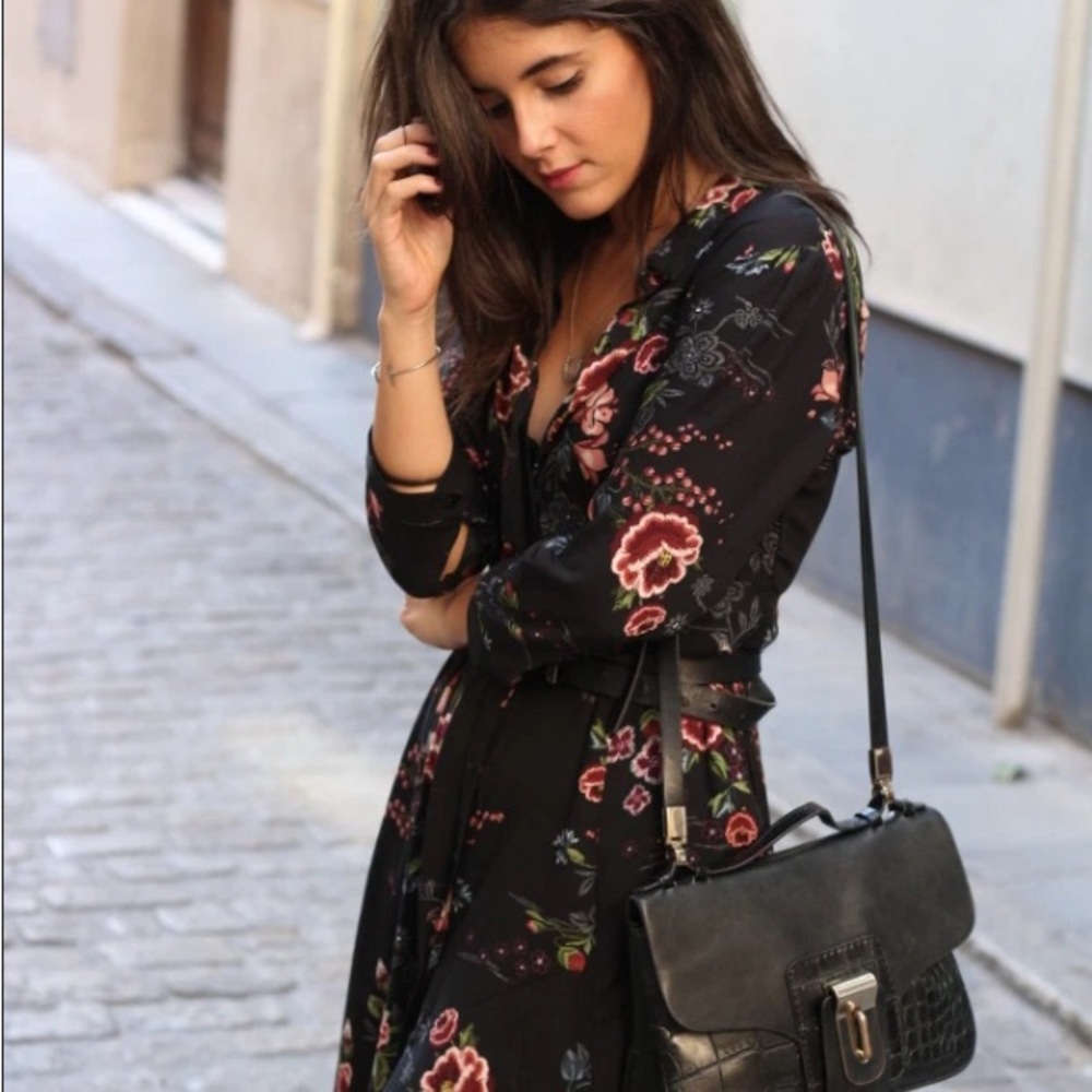 NWOT Elegant Zara trafaluc collection Multicolor Floral Long Sleeve Dress in XS - Picture 10 of 15